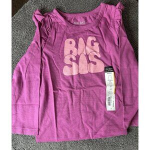 Ok!e Dokie Little Girls “Big Sis” Long Sleeve Pink T Shirt Size 3T
